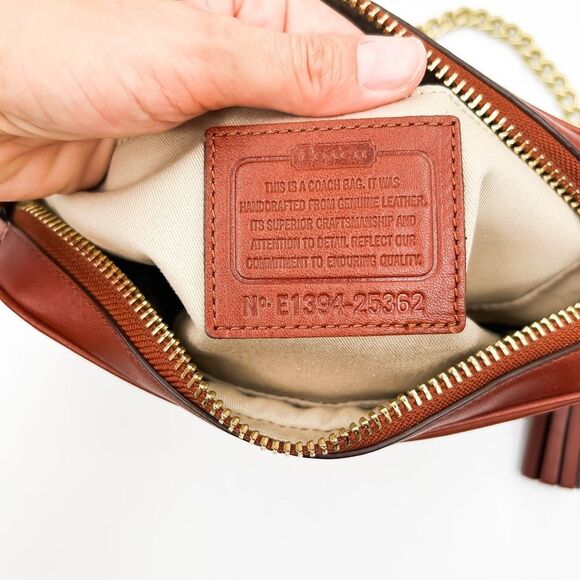 Coach Legacy Flight Cognac Brown Leather Crossbody Shoulder Bag 25362 - Picture 11 of 13